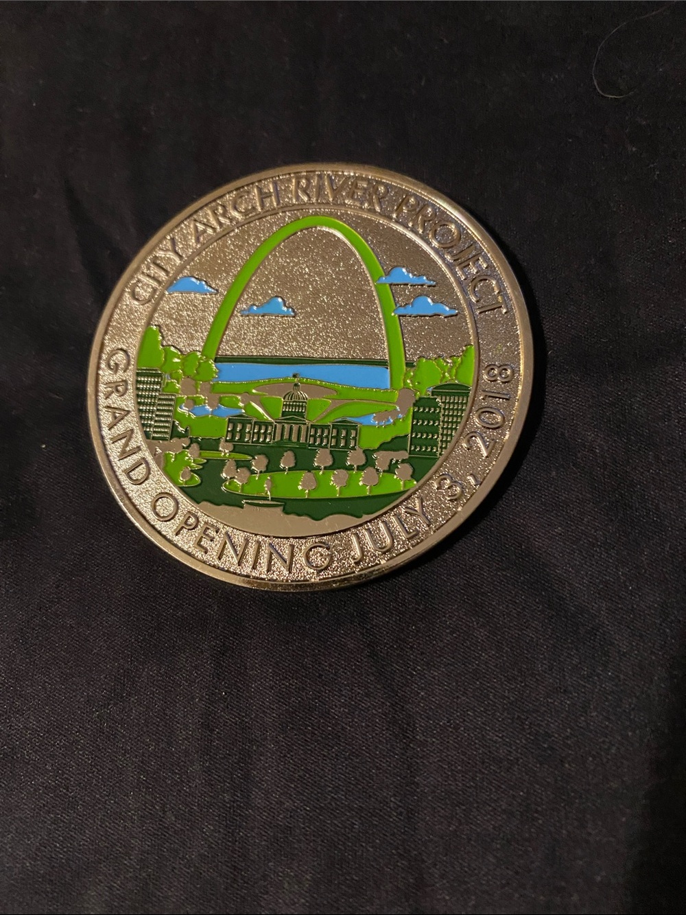 CityArch River Project Grand Opening Commemorative Coin - 2018 3” x 3” NWT